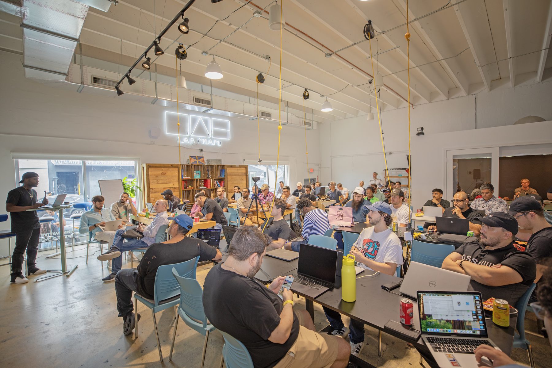 Packed house at the Cursor Miami Hackathon, The LAB Miami